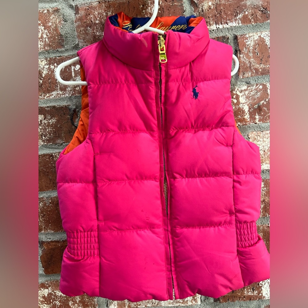 Super Cute 🧡💓Polo by Ralph Lauren reversible vest size 4T